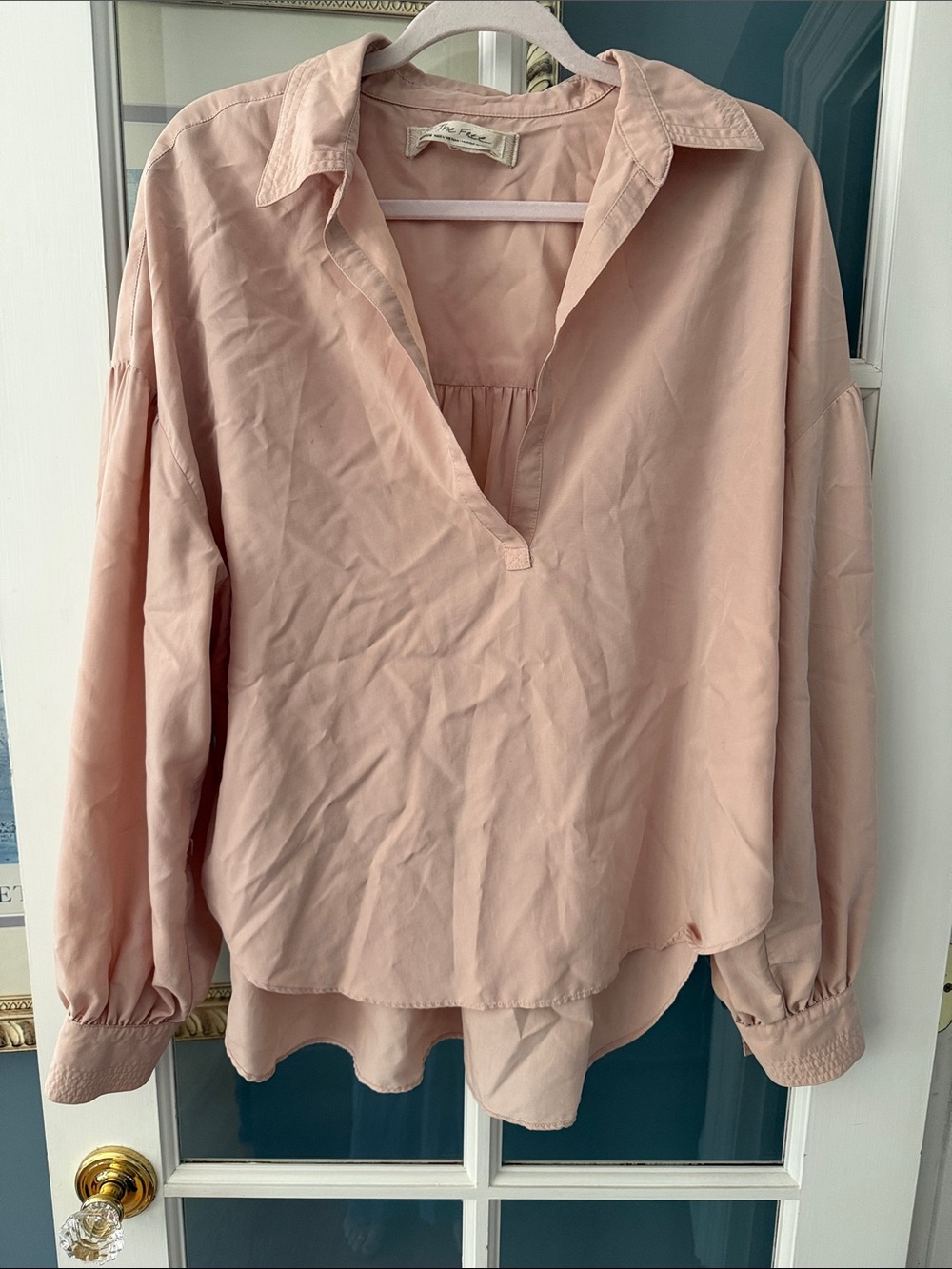 We The Free Blush Pink V-Neck Popover Tunic